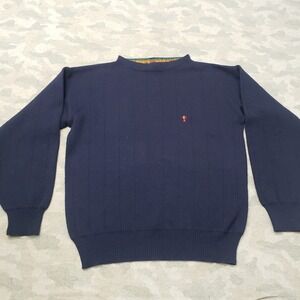 Vintage Regatta Sport Sweater Mens Large Blue Wool Pullover Crew Neck